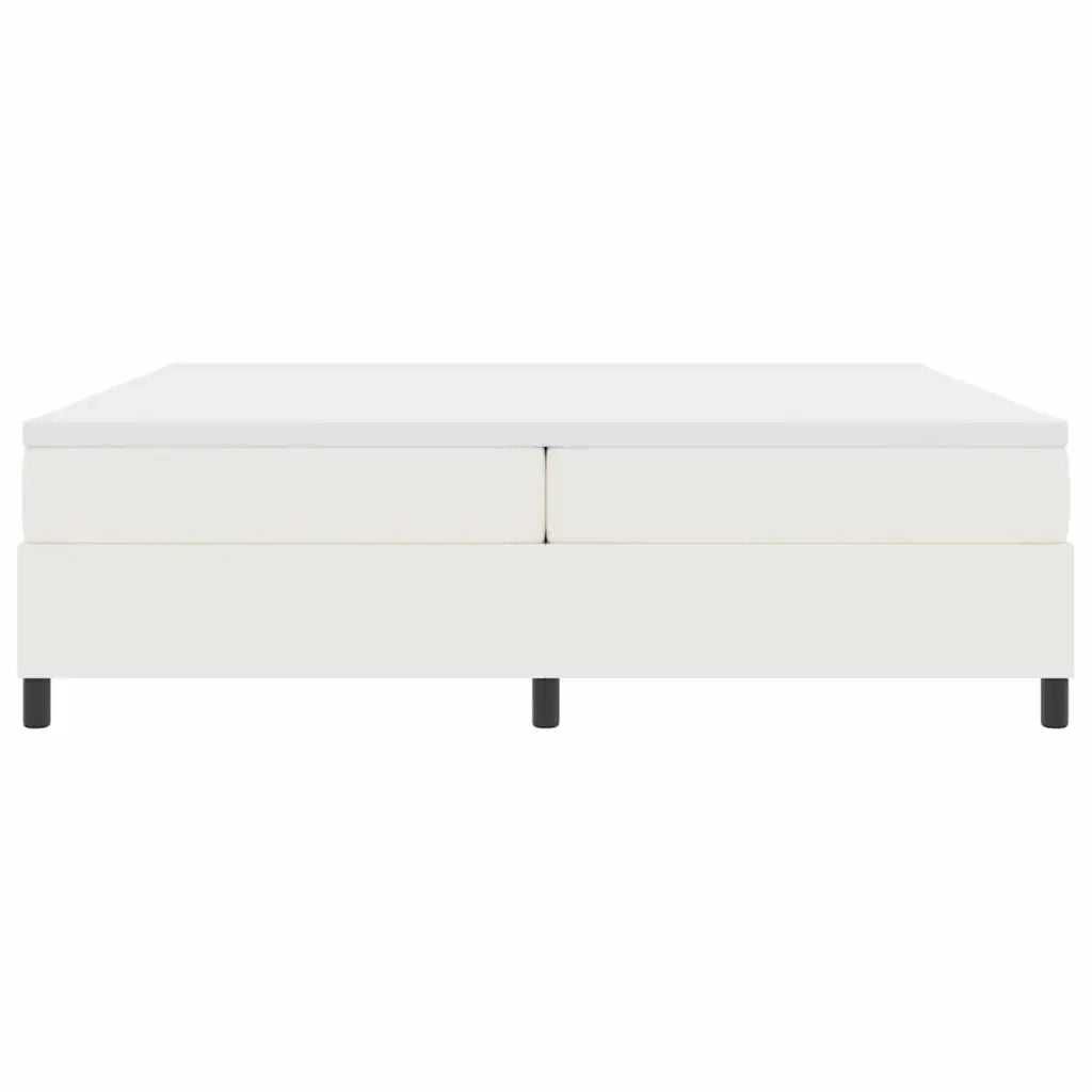 Letto a molle Crema e Bianco 200 x 200 cm Tessuto in Cords 3337484