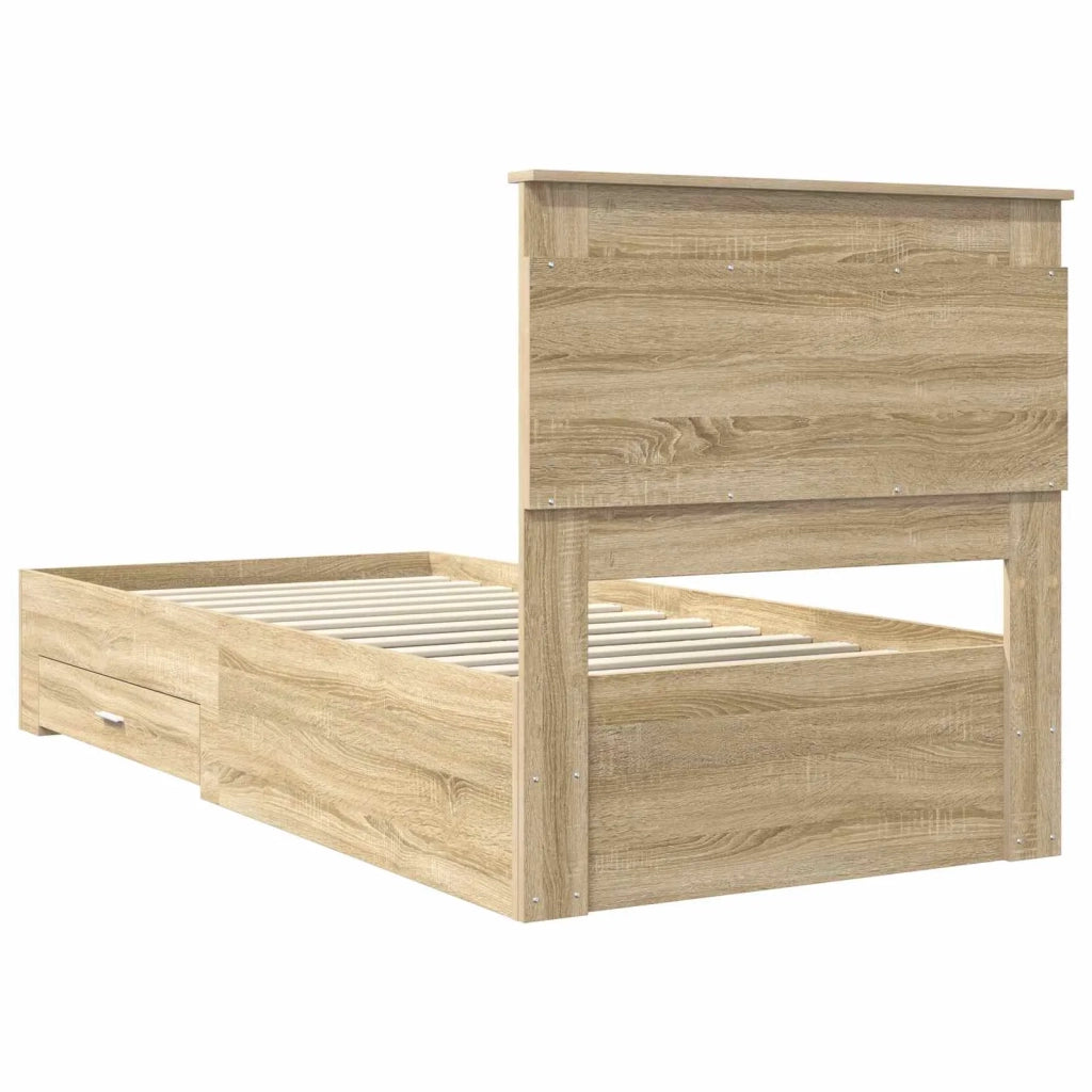 Struttura del letto con cassetto Rovere Sonoma 100 x 200 cm 3410352