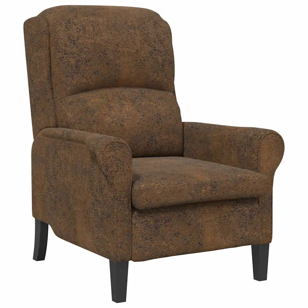 Poltrona-Divano Sedia-Poltroncina Marrone Pelle Sintetica