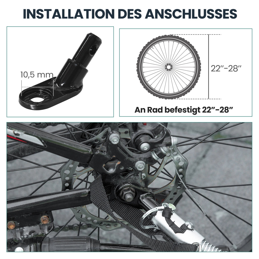 Rimorchio per bicicletta 170L ¨C Xylo ¨C Carico 40kg con telone e ruote pneumatiche 51cm