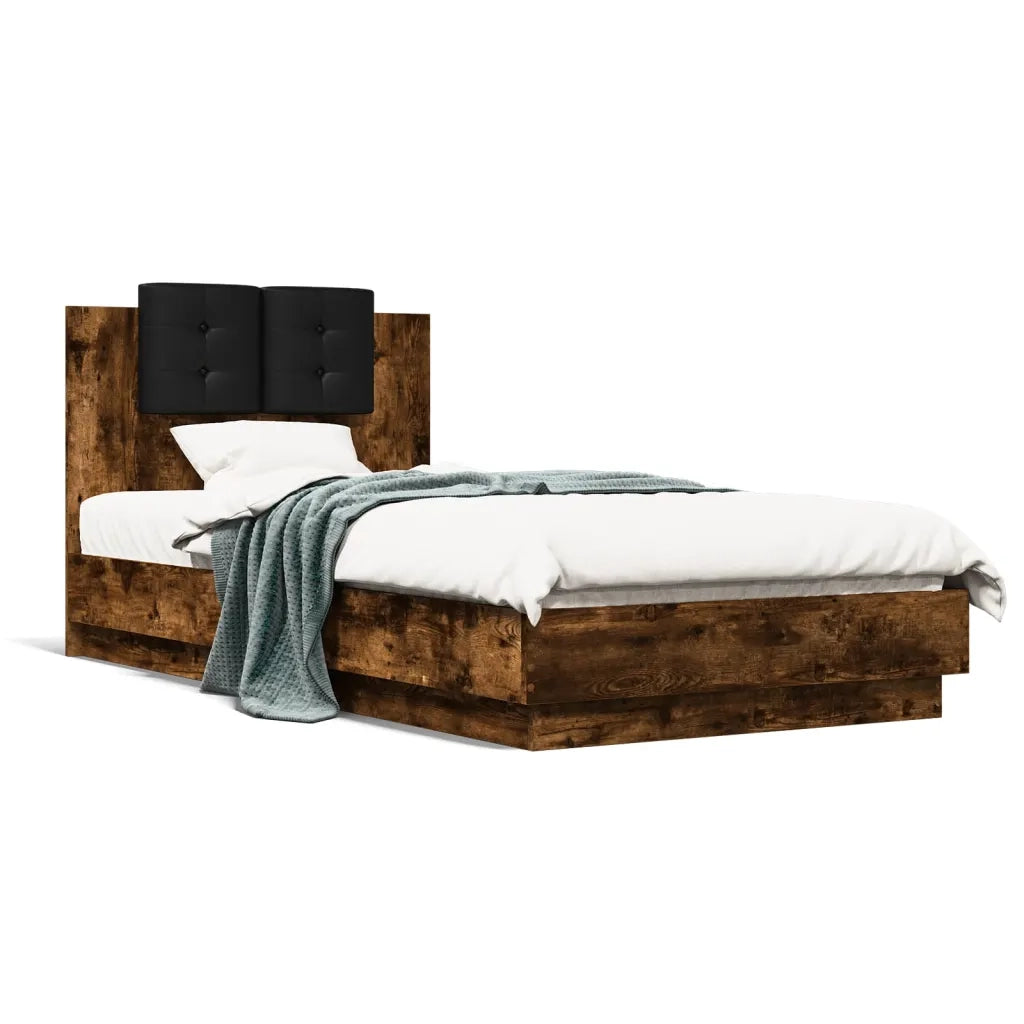 Giroletto con Testiera Rovere Fumo 90x190 cm Legno Multistrato 3209972