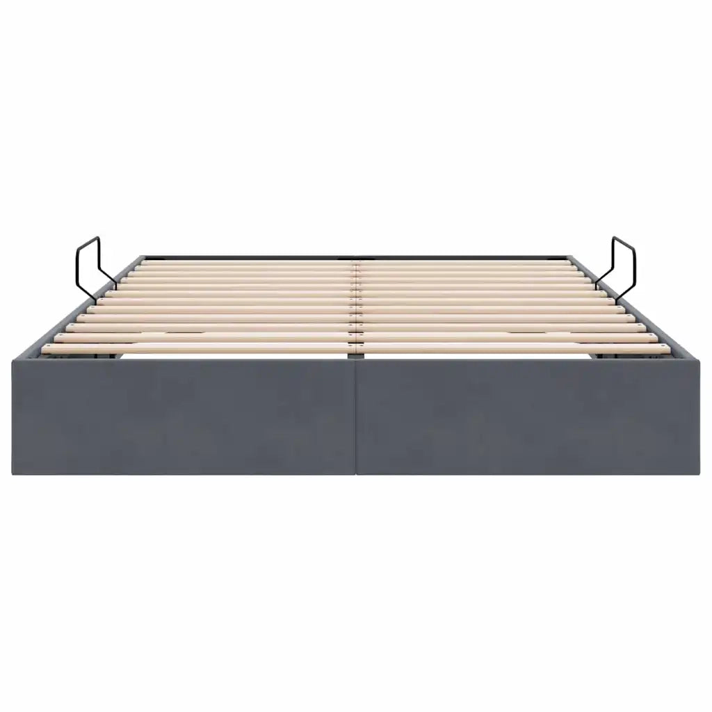 Letto con Contenitore Grigio scuro 153 x 203 cm Velluto 3370137