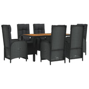 Set da pranzo da esterno in vimini di resina nera da 7 pezzi con cuscini 02_0014464