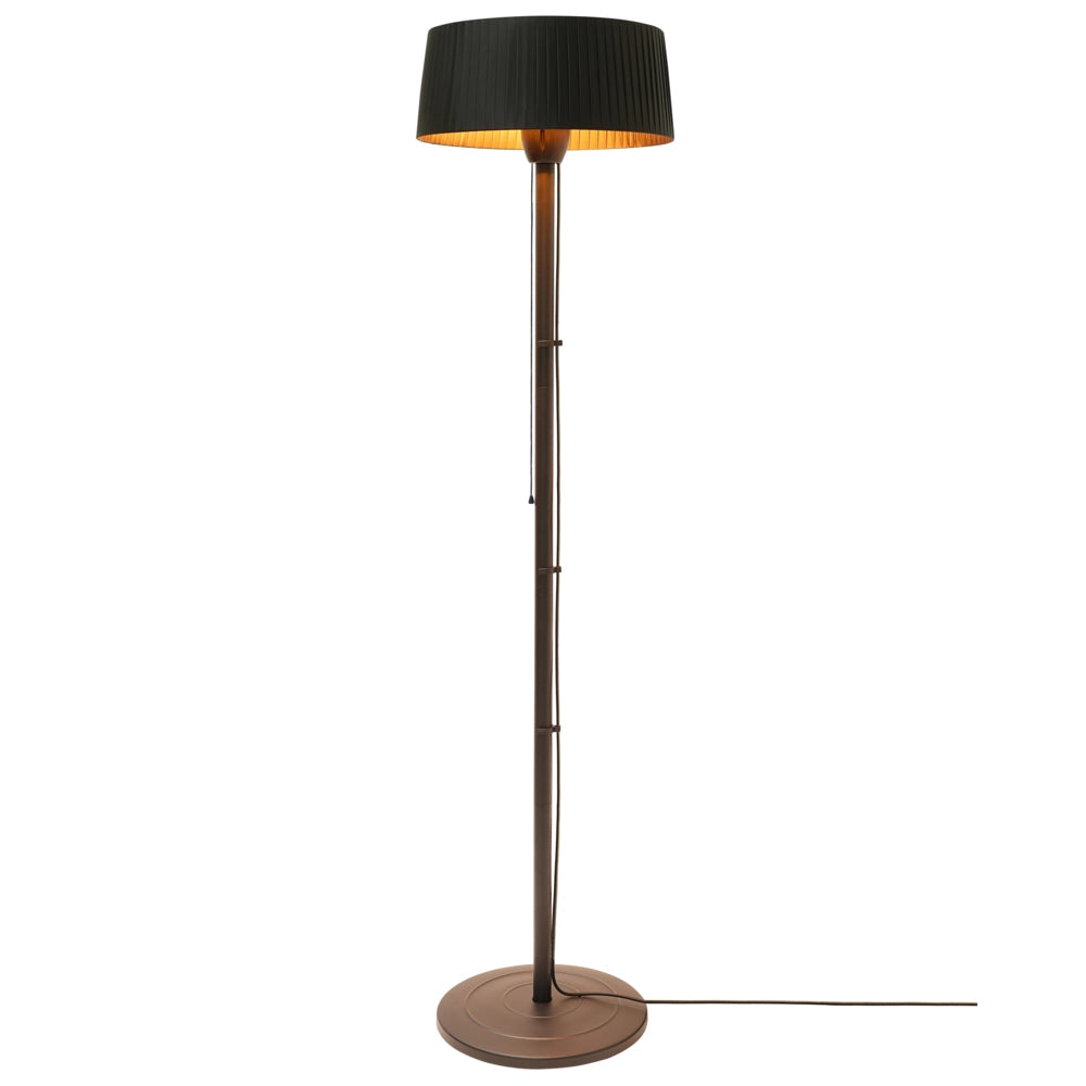 Riscaldatore elettrico per patio in acciaio nero da 1500 W, indipendente, accessori da giardino