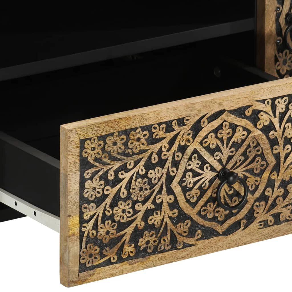 Mobile TV multimediale mensola per TV credenza per TV sala da pranzo soggiorno camera da letto 105 x 33 x 46 cm legno massello di mango marrone 02_0025676
