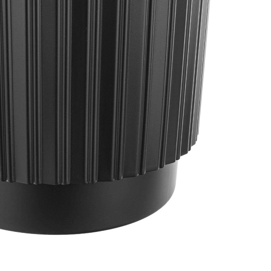Vaso da fiori KADAX da 40 cm con coperchio e inserto, vaso da fiori in plastica nera