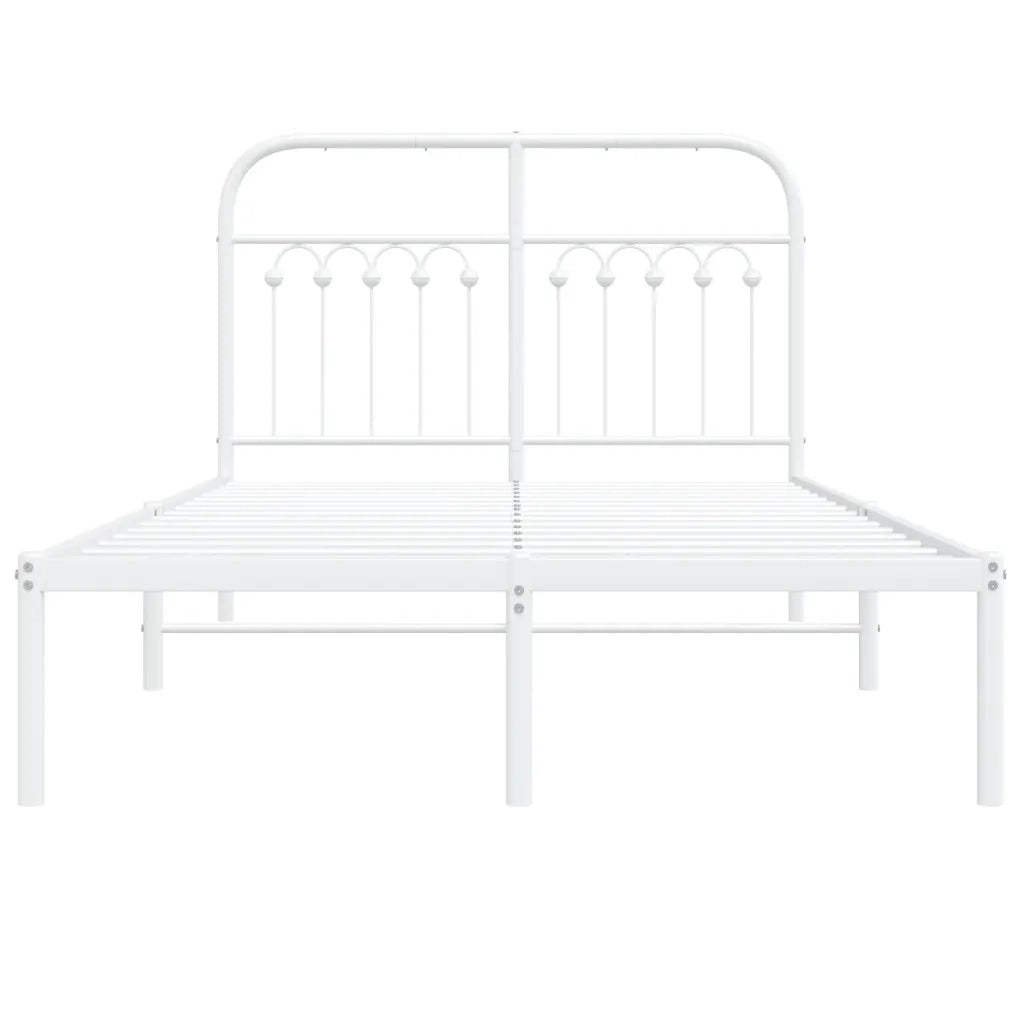 Giroletto con Testiera Metallo Bianco 120x190 cm 376646