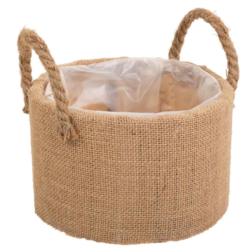 Cestino in filo di tessuto marrone d19x11,5h