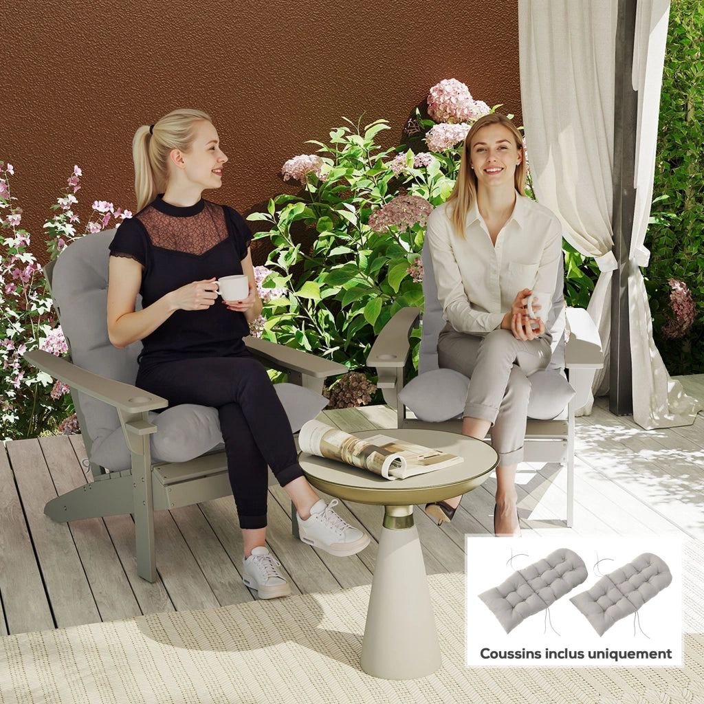 Cuscini per sedie Adirondack ¨C zephmum ¨C 2 pezzi, grigio chiaro