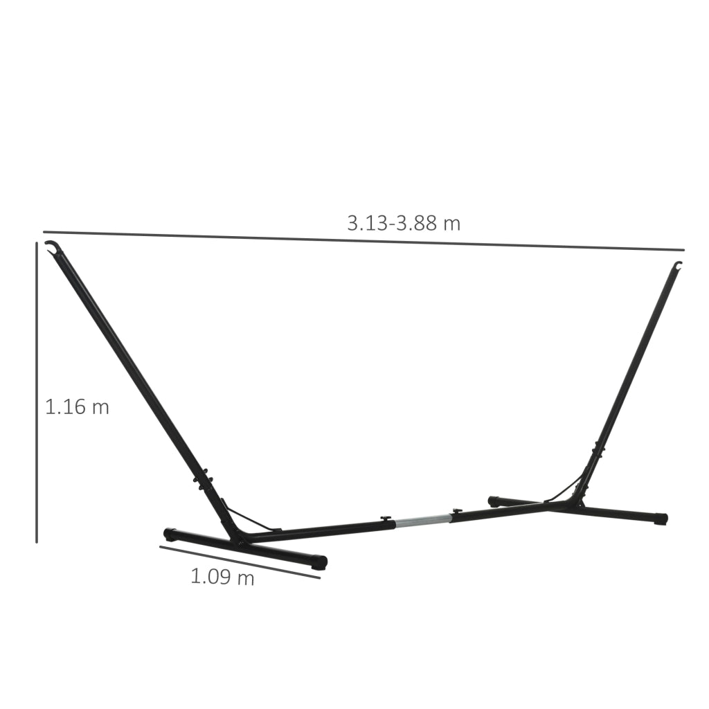 Easycomfort Supporto Struttura Portante per Amaca Regolabile, Capacità Max. 120 Kg, 313-388x109x116cm, Nero