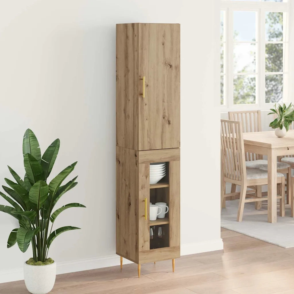 Credenza 2 pcs Rovere artigianale Legno multistrato 3415892