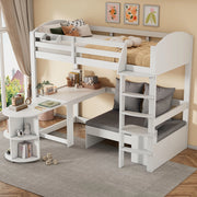 Letto a castello funzionale in legno massello 90x200 cm