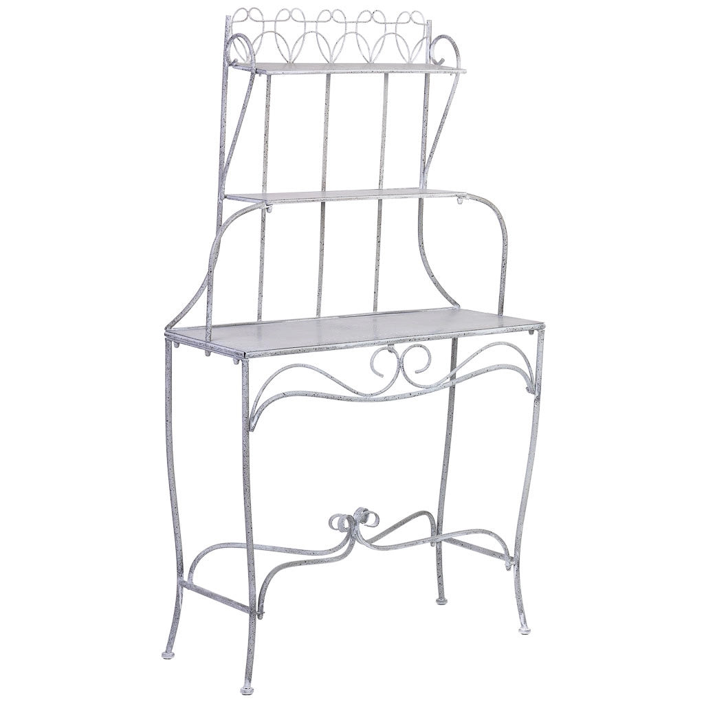 Espositore in metallo con 2 ripiani grigio 90,81x36,83x158,12h cm