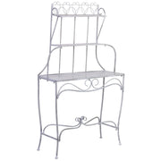 Espositore in metallo con 2 ripiani grigio 90,81x36,83x158,12h cm