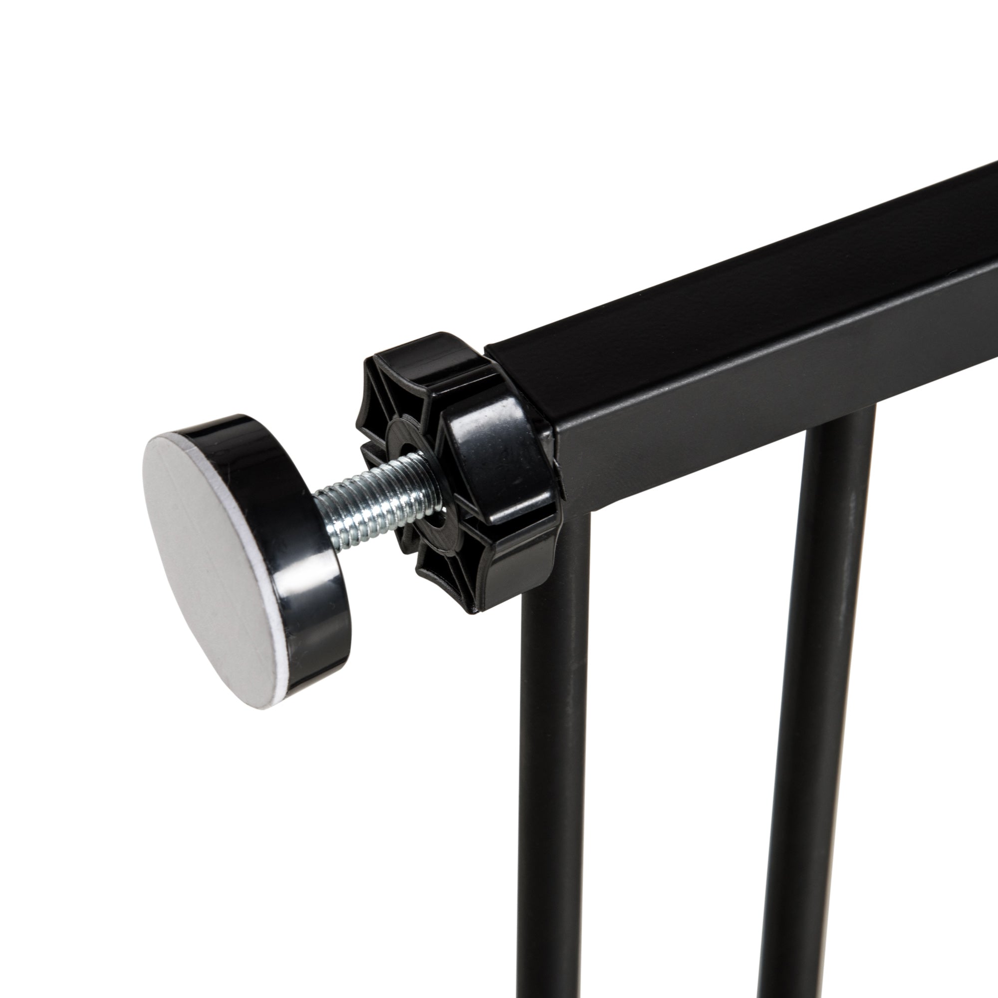 Cancelletto per Cani Estensibile con Viti e Ampia Apertura 76-107x76 cm in Metallo e Plastica Nero