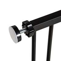 Cancelletto per Cani Estensibile con Viti e Ampia Apertura 76-107x76 cm in Metallo e Plastica Nero