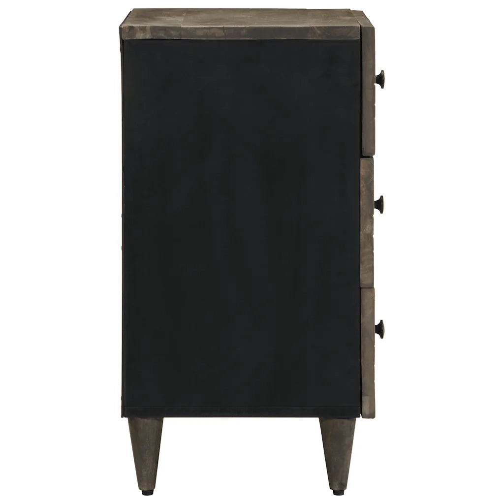 Comodino Grigio Chiaro 50x33x60 cm in Legno Massello di Mango 4017801