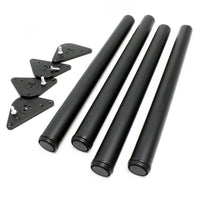 Set 4 gambe tavolo regolabili in acciaio inox nero Ø 60mm 820mm