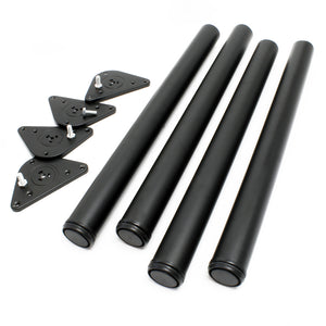 Set 4 gambe tavolo regolabili in acciaio inox nero Ø 60mm 820mm