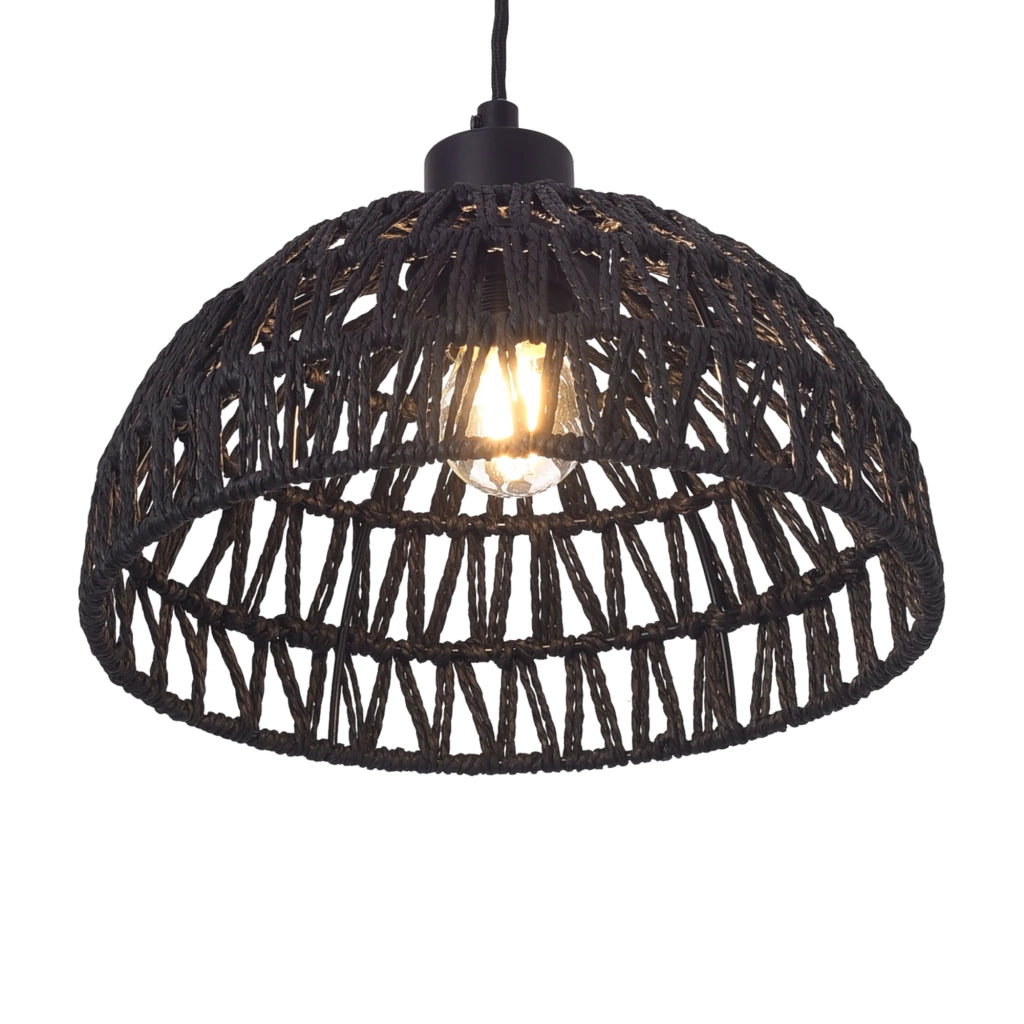 Lampada da terra a sospensione E27 nera 03_0010724