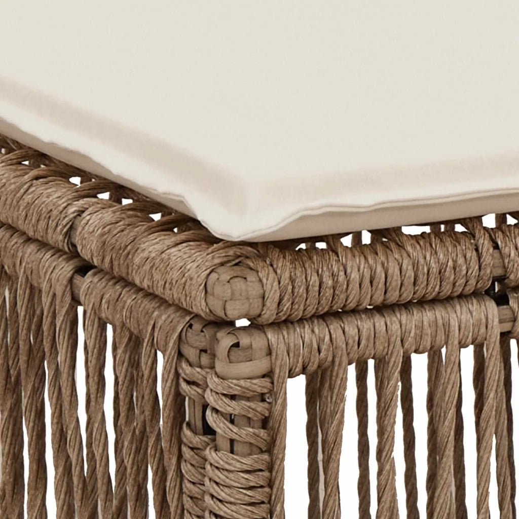 Poggiapiedi Beige polyrattan 42026724