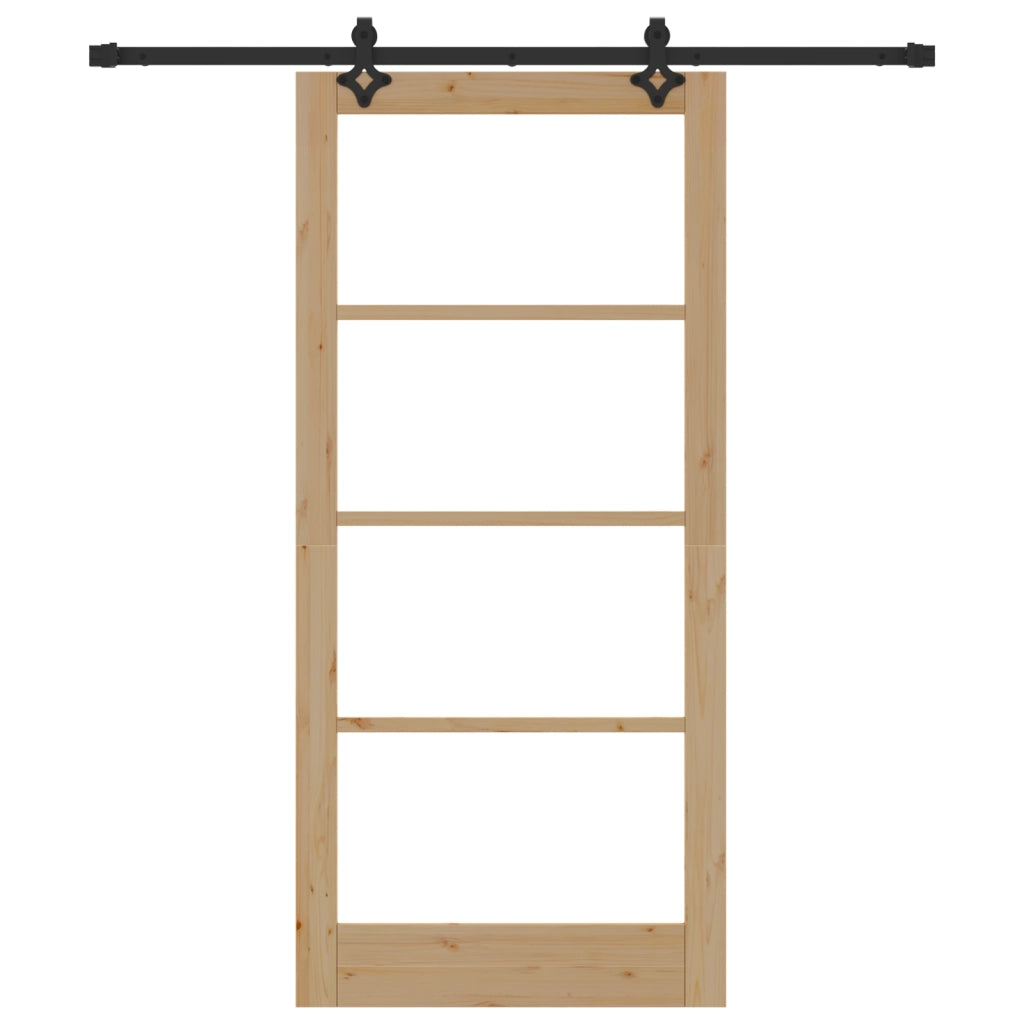 Porta scorrevole  con set di hardware 'ORKDAL'in legno massello e vetro