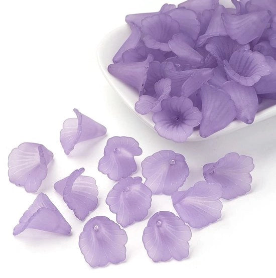 Fioriera a forma di fiore 50 pezzi - Copricapo di vaso a finitura matte - 20mm - Acrilico - Attività artigianali - Decorazione per la casa - Leggero - Copricapo di vaso