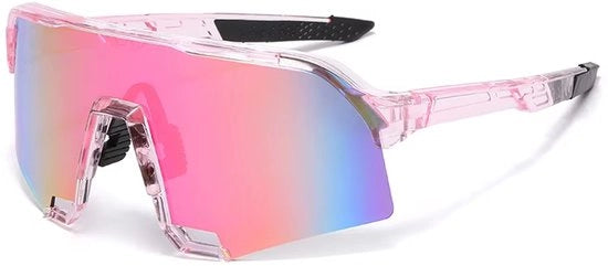 Occhiali da Sole Sport 2025 - Cassetta in Rosa Translucida - Lenti in Rosa