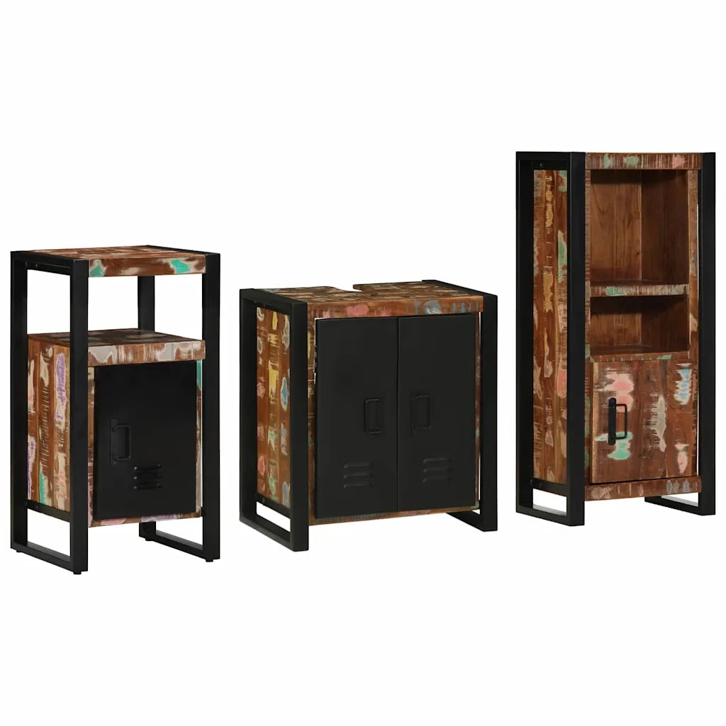 Set di mobili per il bagno 3 pcs Legno Recuperato Massello 3305613