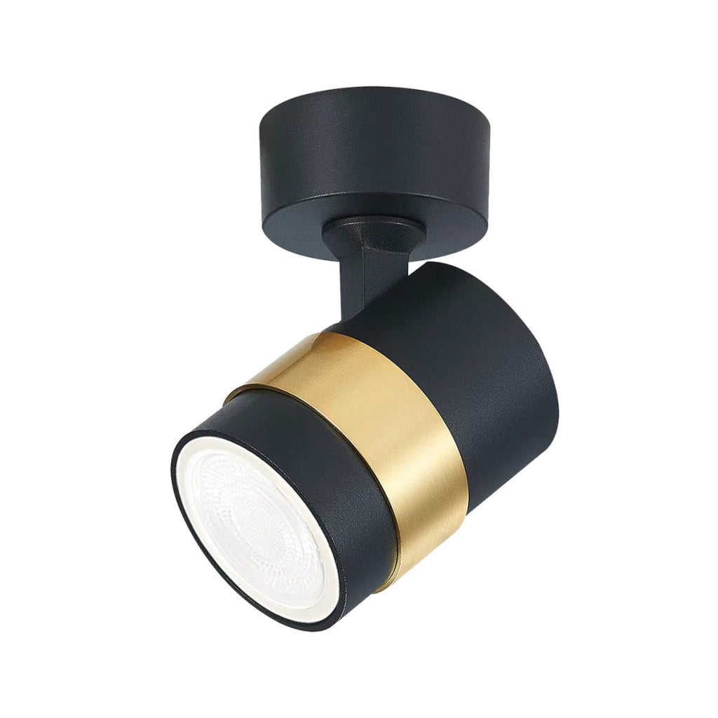 Faretto da parete Anillo 1xGU10 nero/oro metallo Light Prestige