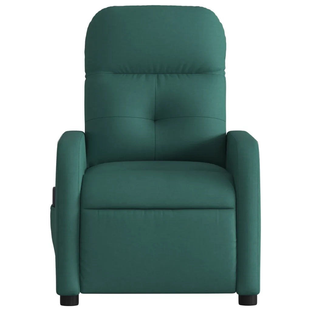 Divano Sedia-Poltrona Massaggiante Reclinabile Verde Scuro in Tessuto 405551