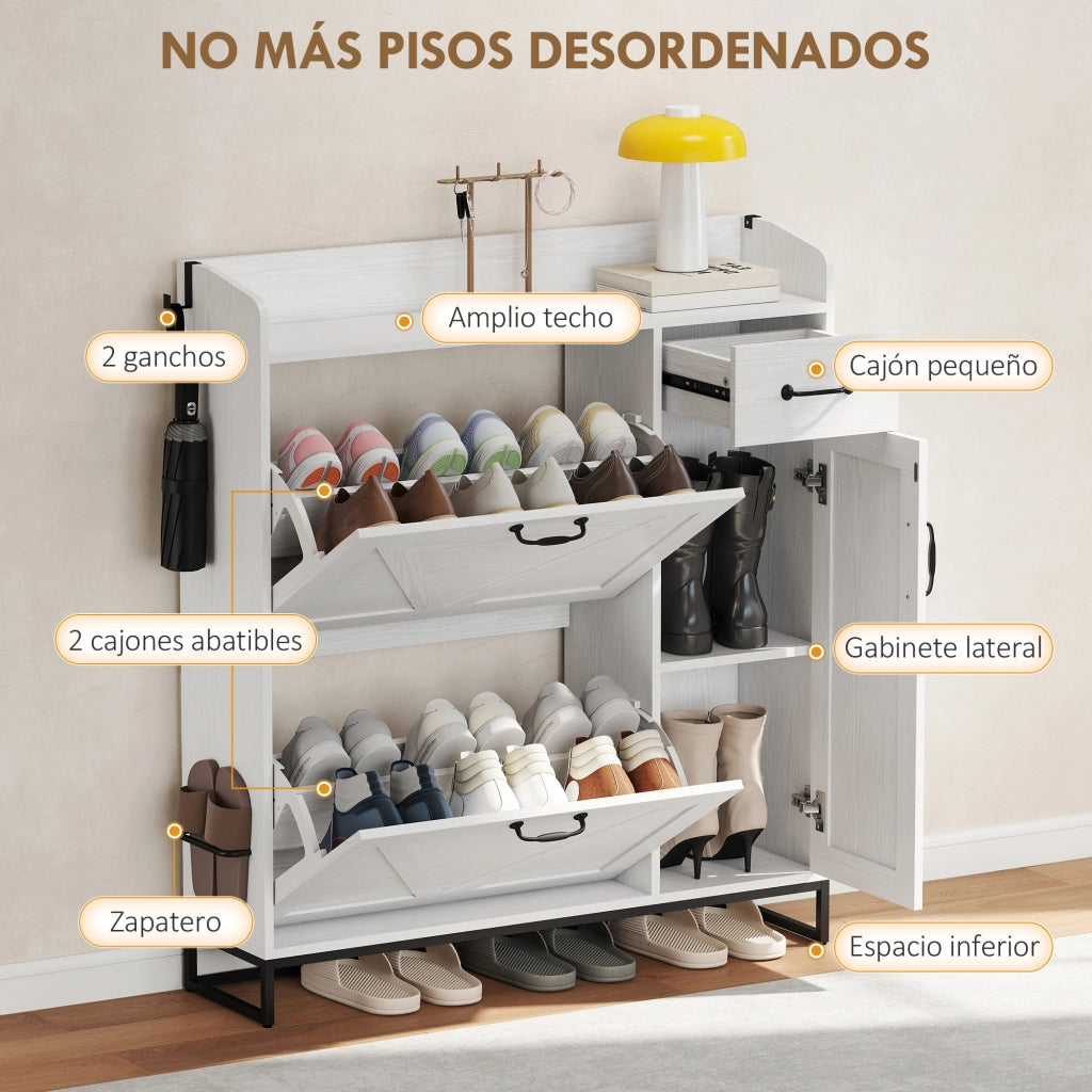 Mobiletto con Cassetti e Ripiani ¨C zephmum ¨C Bianco 106.7x26x116cm