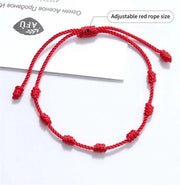 Set di 4 bracciali in corda rossa intrecciata - Bracciali di amicizia con bracciali di fortuna - Bracciali personalizzati semplici - Unico modello.