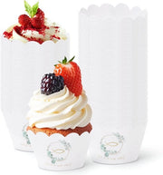Forme di Cupcake con Corona di Eucalipto - 100 pezzi - Decorazione per Feste, Comunione, Matrimonio, Baby Shower, Compleanni, Giubilei, Battesimo