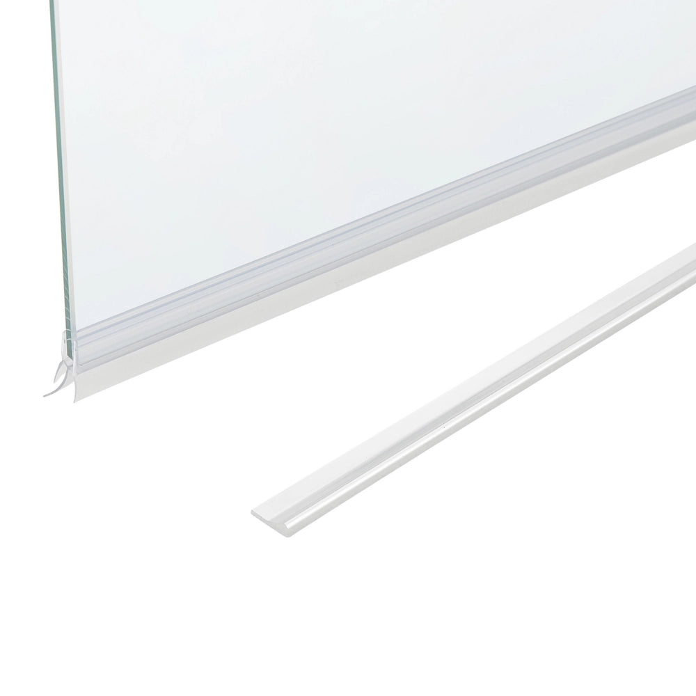 Schermo Doccia Vasca Vetro Temperato Trasparente con Alluminio 140 x 70 cm Regolabile Minimalista