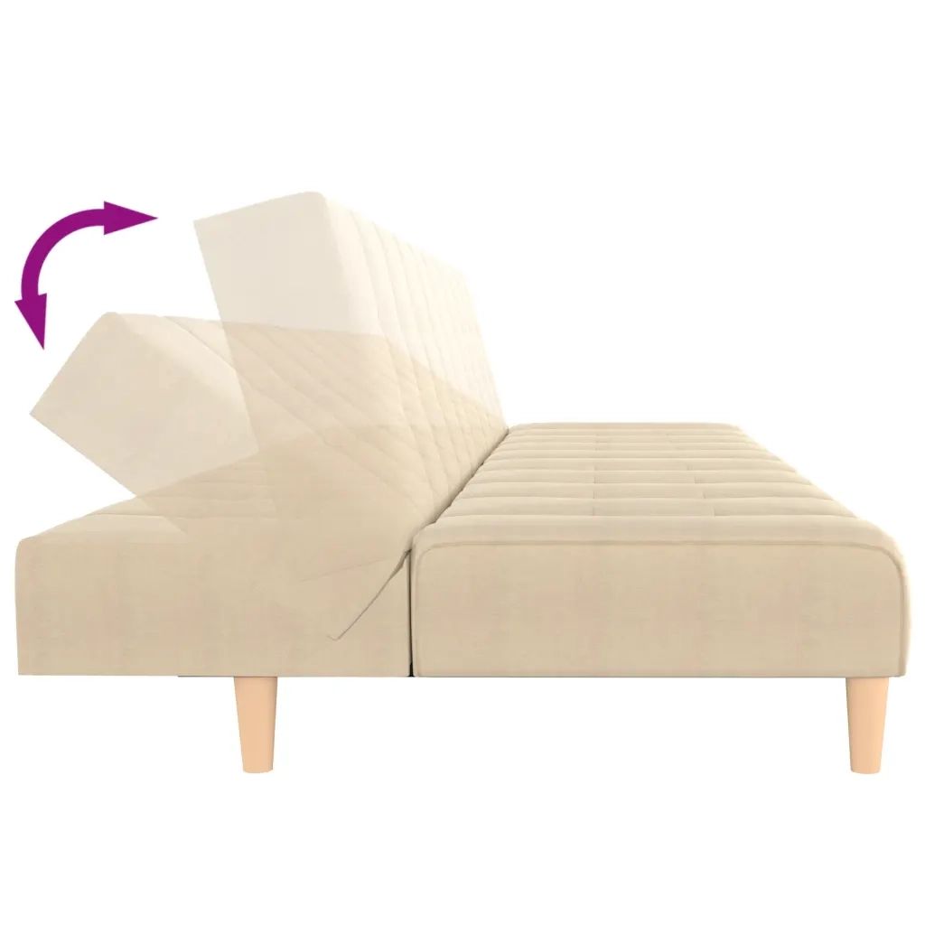 Divano Letto a 2 Posti-Sofa Letto 2 Posti-Daybed Crema in Tessuto 850422