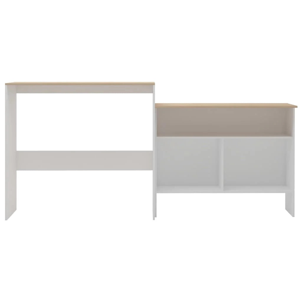 Tavolo alto da bar/bistrot con 2 piani bianchi 130 cm 0902037