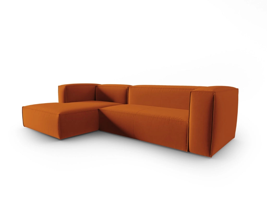 Cosmopolitan Design - Divano angolare sinistro "Mackay" 4 posti in velluto terracotta 