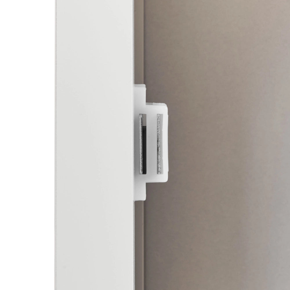 Mobiletto per il bagno con ripiani e ante traforate MDF Bianco 30 x 75 cm stile raffinato
