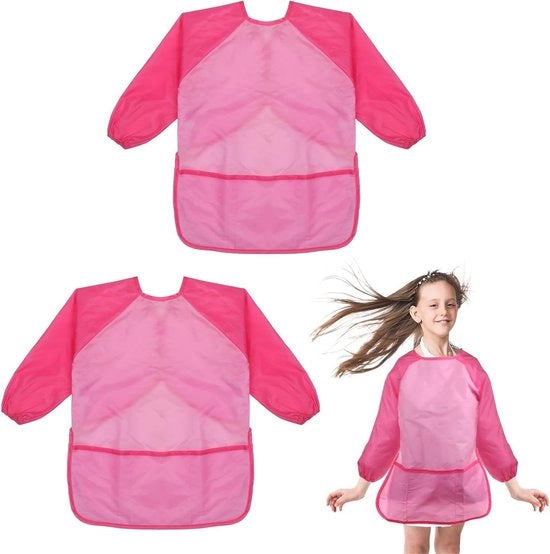 Schede impermeabile per bambini con maniche e tasche - regolabile - per bambini dai 5 ai 8 anni - arte scolastica e pittura.