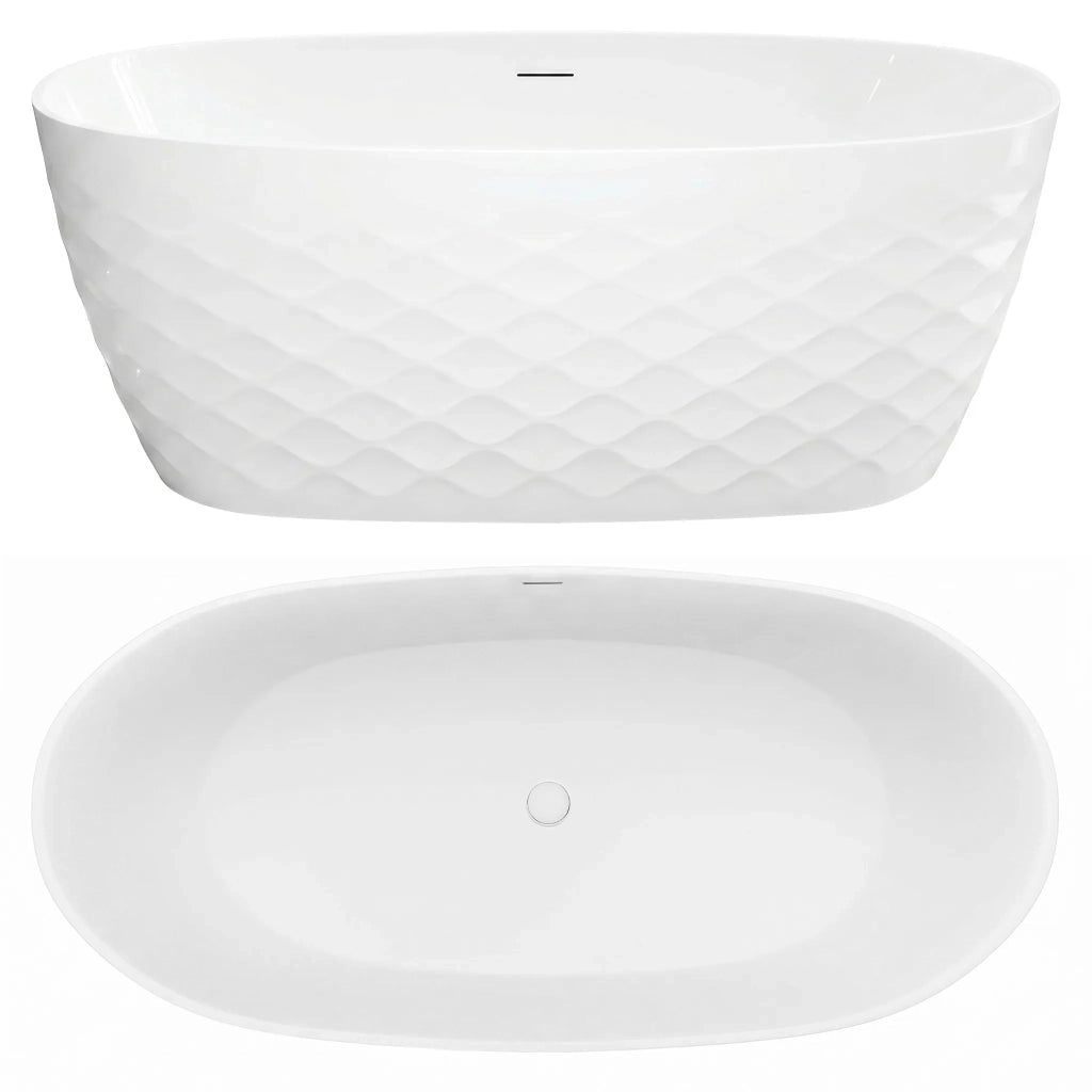 Vasca Da Bagno Freestanding In Acrilico Gaja 170 Copritappo rame spazzolato