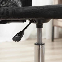 Sedia da Ufficio Ergonomica Senza Braccioli, Sedia per Scrivania in Tessuto Traspirante a Rete, Altezza Regolabile e 5 Ruote, 43x58x90-100 cm, Nero