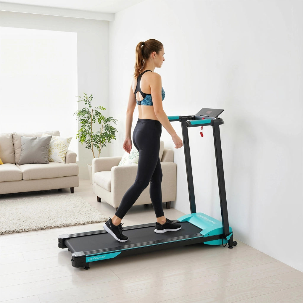 Tapis Roulant Pieghevole 1-10 km/h con Controllo Gestuale e Inclinazione. Azzurro