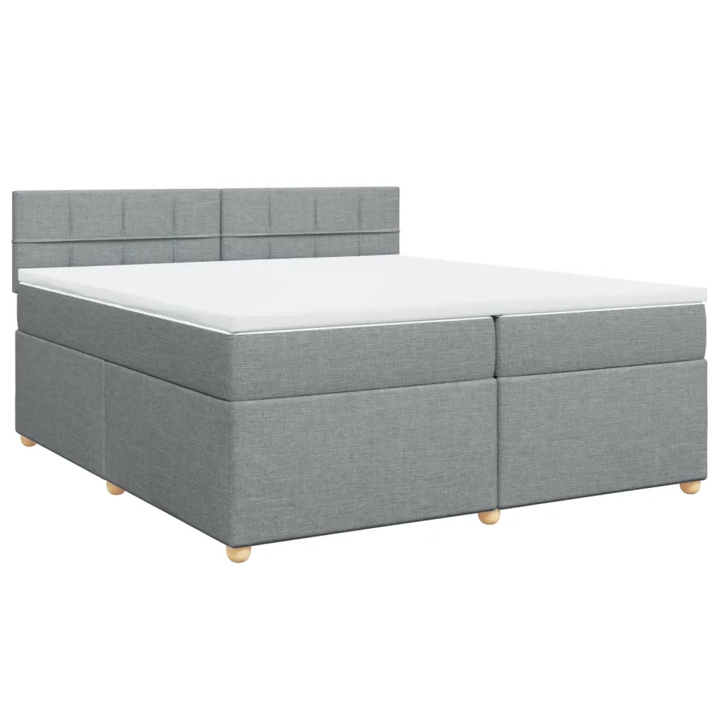 Giroletto a Molle con Materasso Grigio Chiaro 200x200cm Tessuto