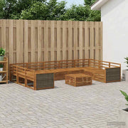 Set di divani da esterno 10 pz Naturale 3383857