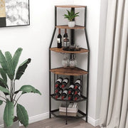 Wijnrek a 5 livelli con contenitore in vetro - Stile industriale e vintage per cucina e sala da pranzo