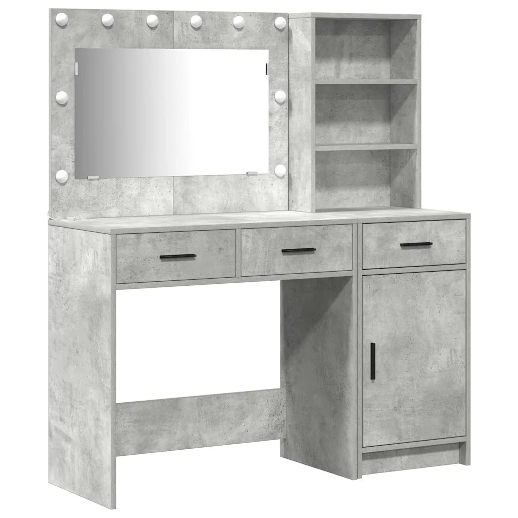 Toeletta | Tavolo da Trucco con cassetto 2 pz Grigio Legno multistrato