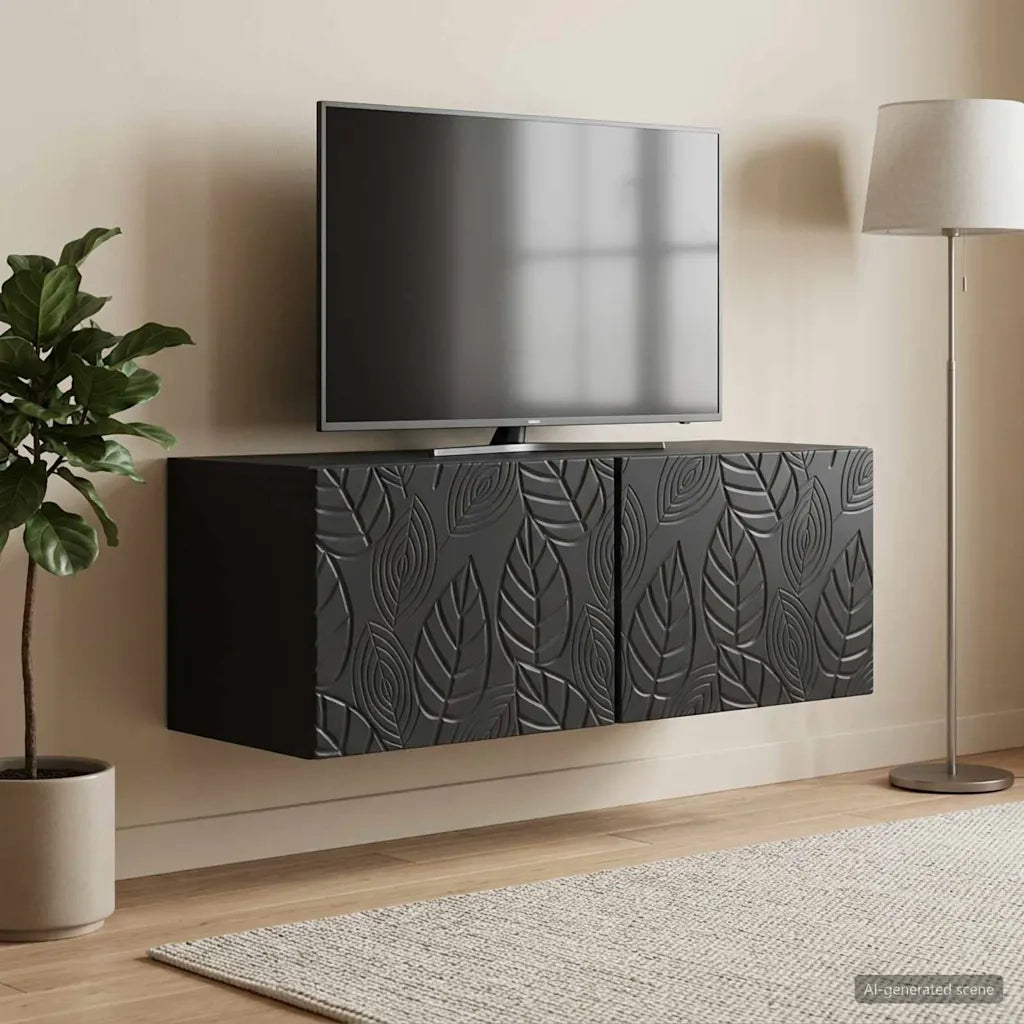 Mobile Porta TV da Muro 78,5 x 31 cm Nero Legno ingegnerizzato 898886
