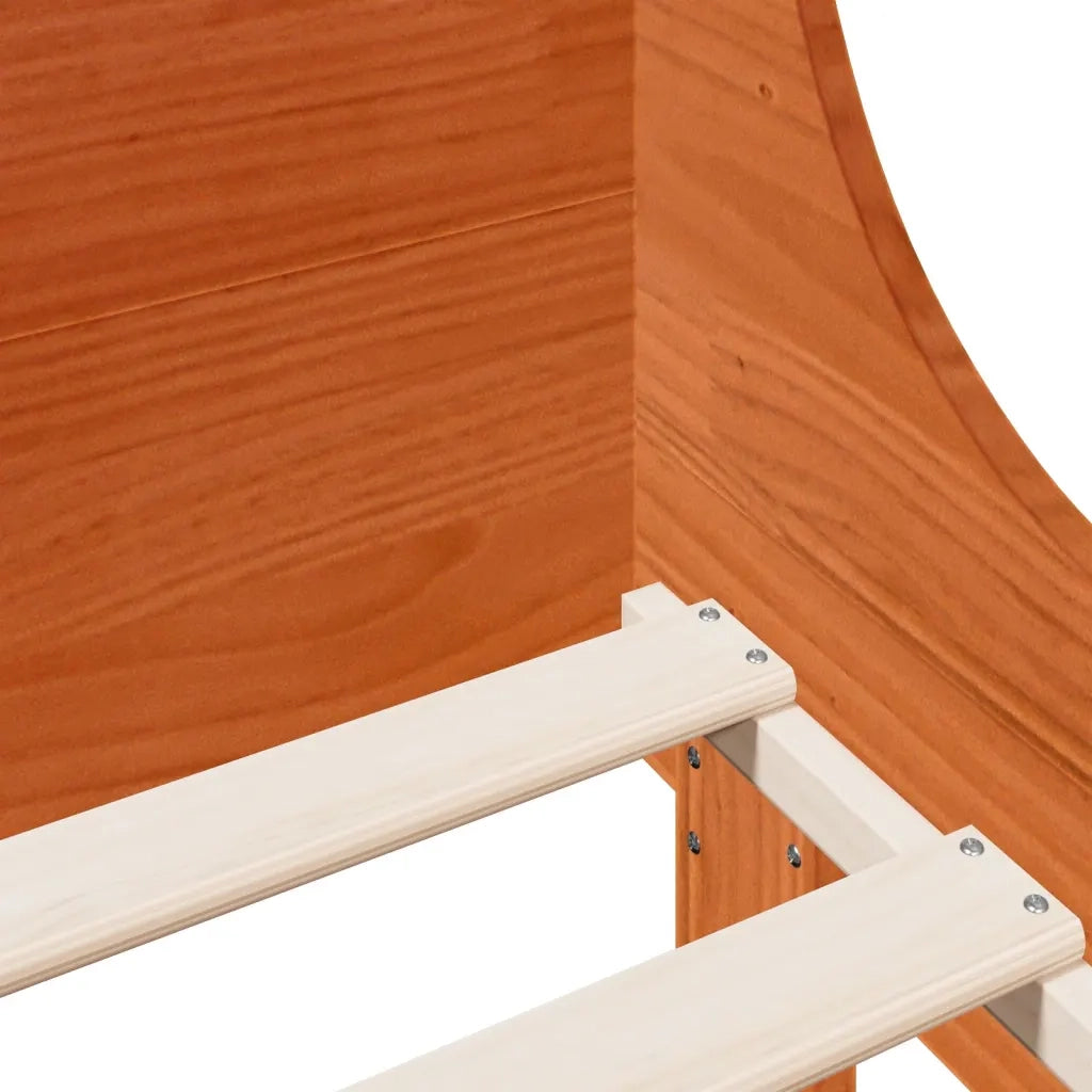 Letto senza Materasso Marrone Cera 100x200 cm in Legno di Pino