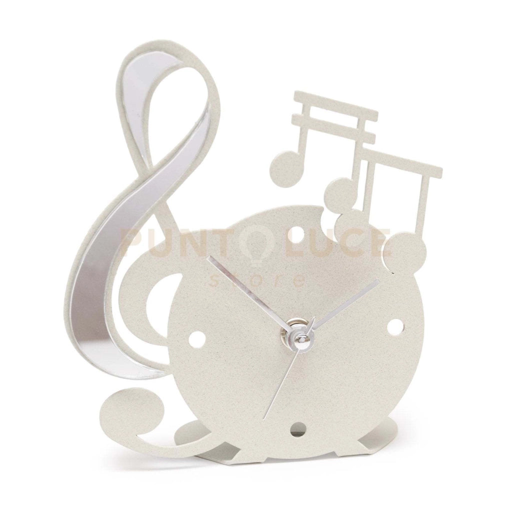 orologio musica decorato Avorio in Ferro 13,5x15,5cmh